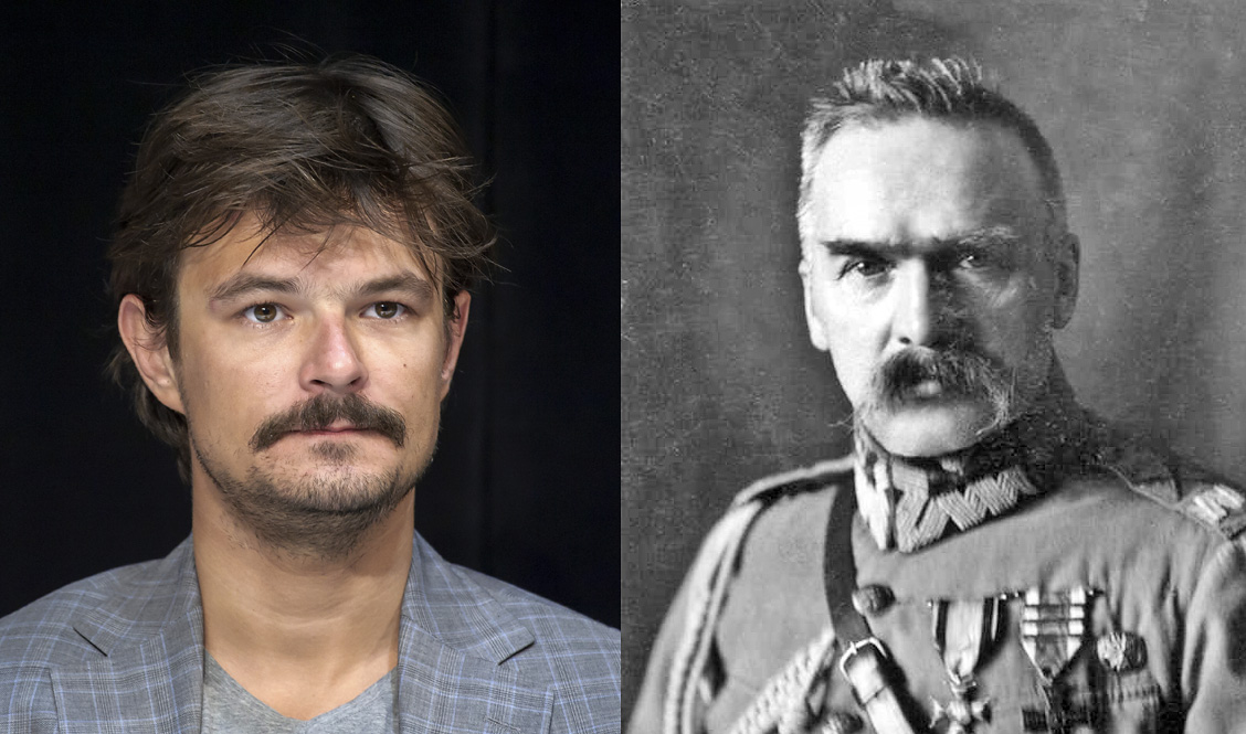 Dawid Ogrodnik i Józef Piłsudski, fot. W. Strozyk/Reporter i Wikipedia